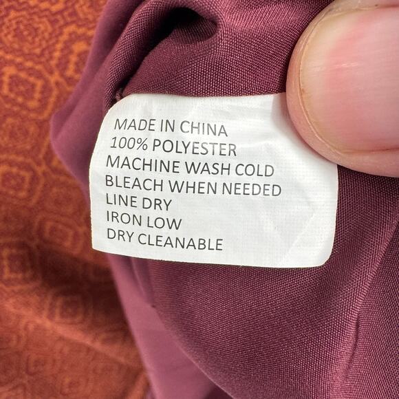 prAna CeCe Geometric Print Sheath Dress Womens Medium Pomegranate Brown - Picture 8 of 10